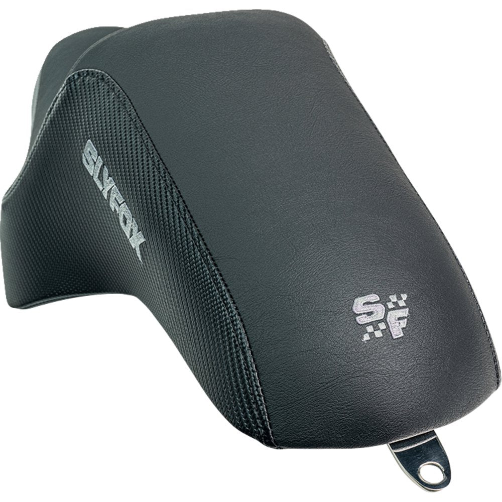 SLYFOX Drifter Seat - Gray Logo - Black Vinyl w/ Slipstop - Carbon Fiber - XL '04-'22 4684B-slyfox