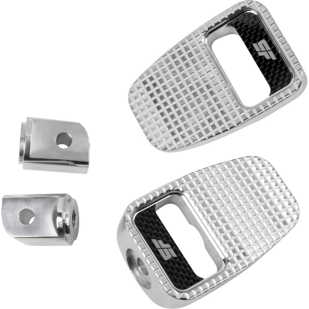 SLYFOX Foot Pegs - Silver Polished - Rear SF-904-02-2