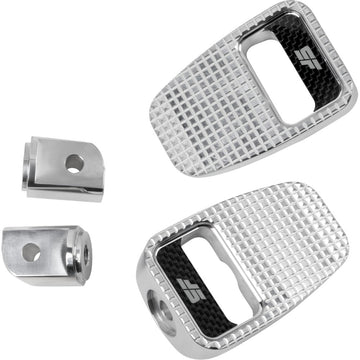 SLYFOX Foot Pegs - Silver Polished - Rear SF-904-02-2