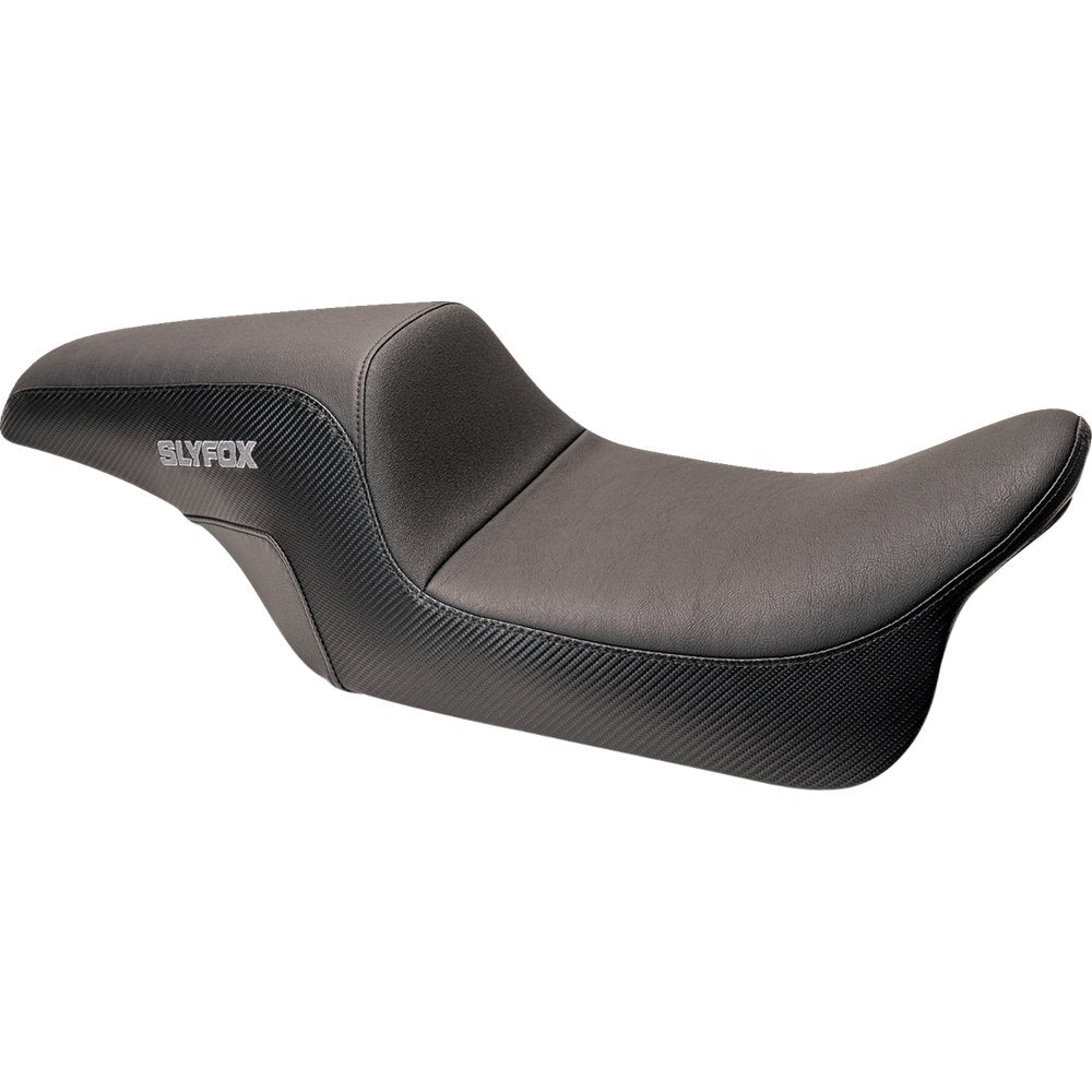 SLYFOX Drifter Seat - Gray Logo - Smooth Vinyl - Carbon Fiber - FL '08-'23 0801-1615