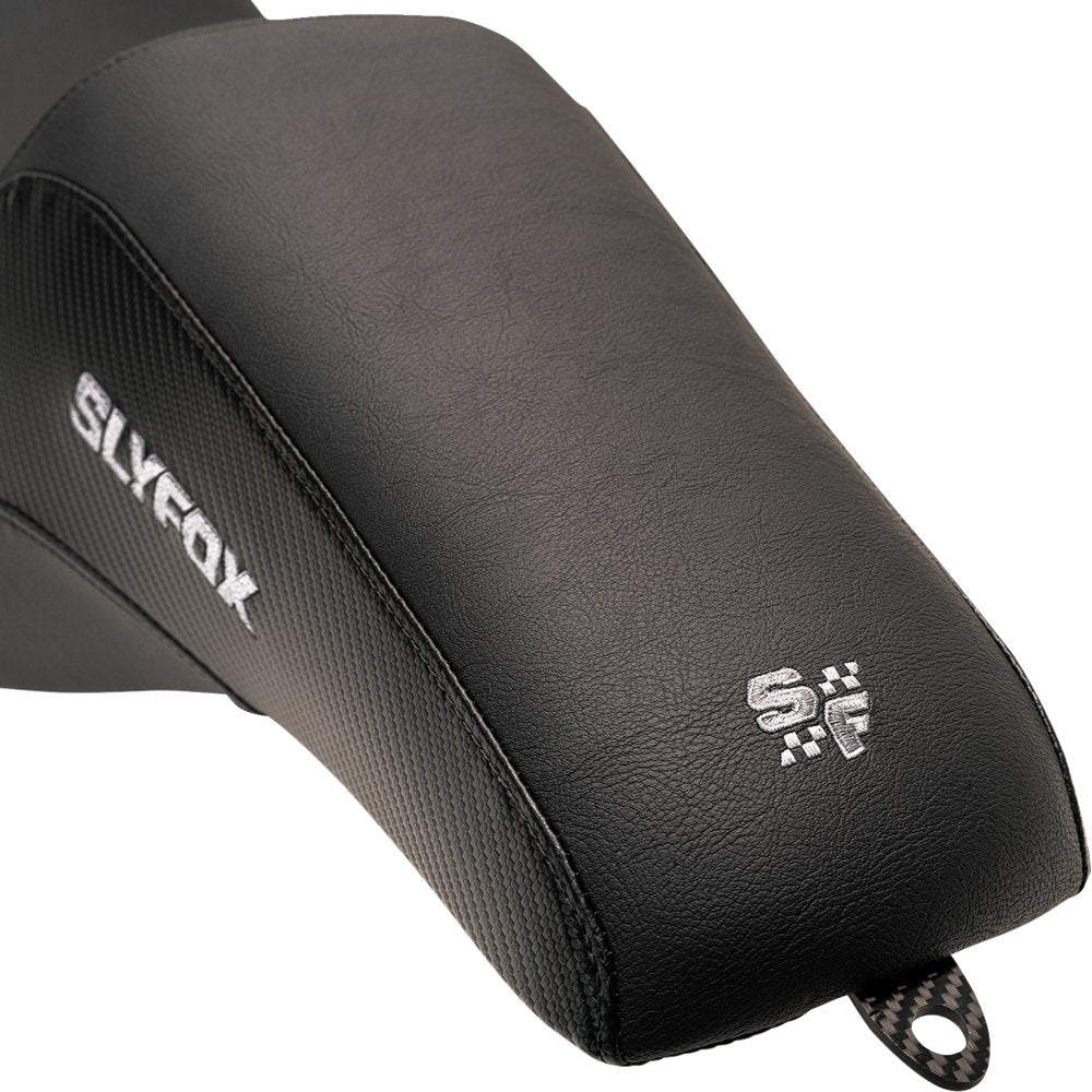 SLYFOX Drifter Seat - Gray Logo - Smooth Vinyl - Carbon Fiber - FL '08-'23 0801-1615