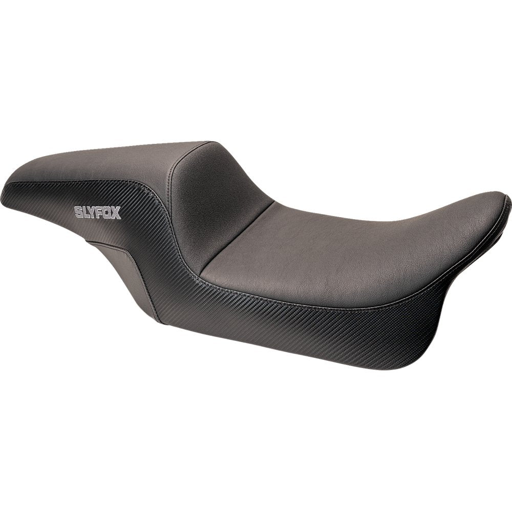 SLYFOX Drifter Seat - Gray Logo - Smooth Vinyl - Carbon Fiber - FL '97-'07 0801-1613
