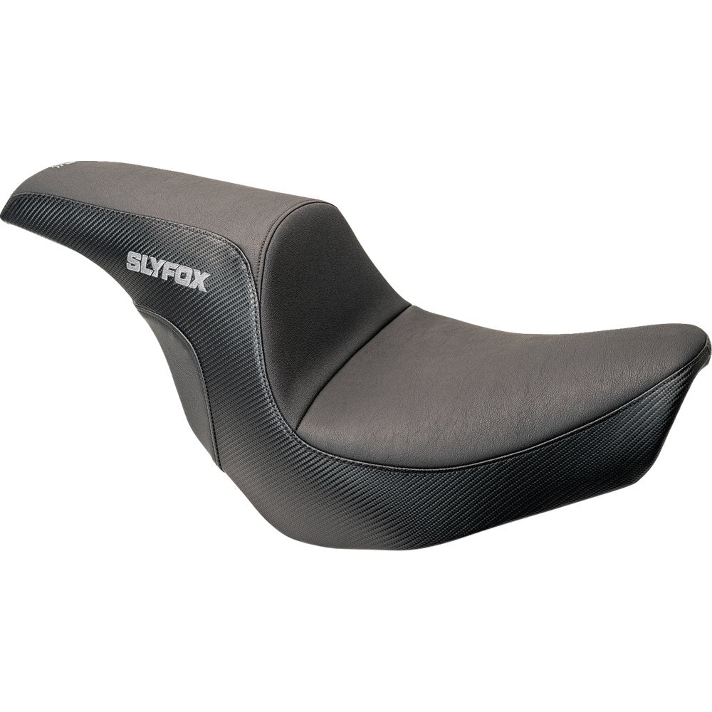 SLYFOX Lowrider Drifter Seat - Gray Logo - Smooth Vinyl - Carbon Fiber - FXLR/FLSB '18-'24 0802-1590