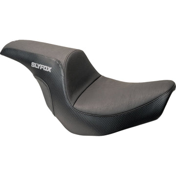 SLYFOX Lowrider Drifter Seat - Gray Logo - Smooth Vinyl - Carbon Fiber - FXLR/FLSB '18-'24 0802-1590
