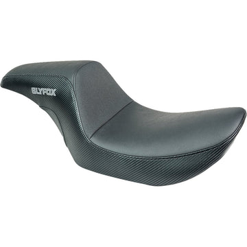 SLYFOX Drifter Seat - Gray Logo - Black Vinyl - Smooth - FXR '82-'00 SlyFox4681B
