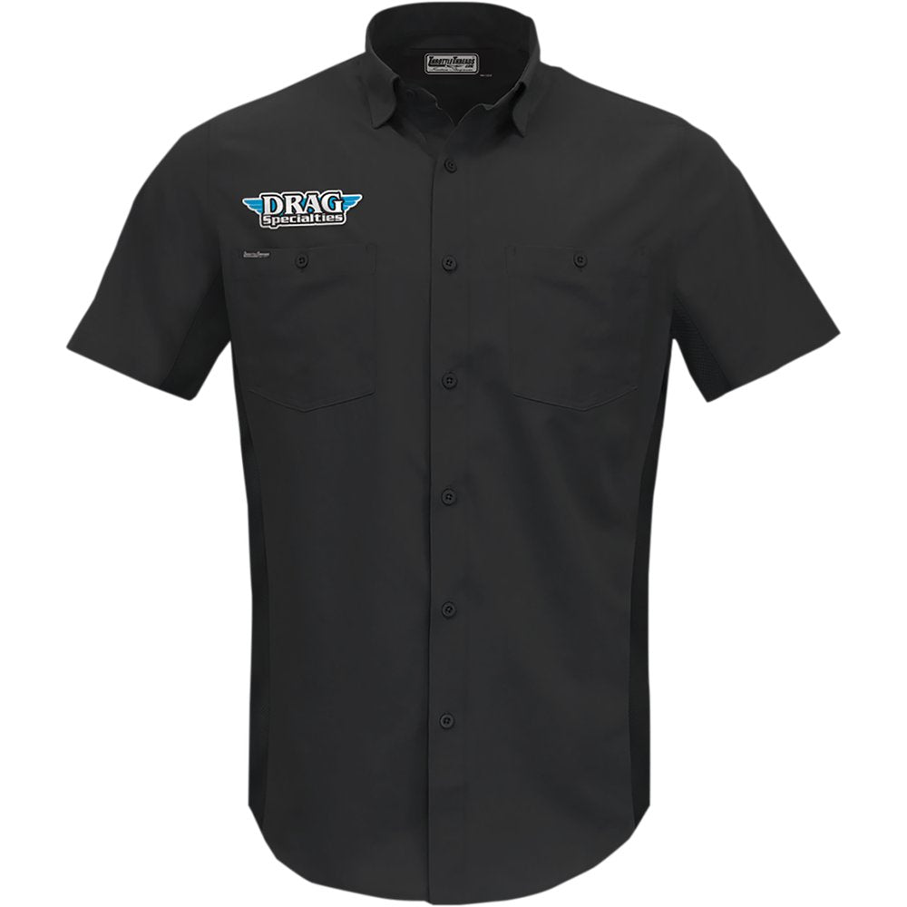 THROTTLE THREADS Drag Specialties Vented Shop Shirt - Black - Medium DRG31ST26BKMD