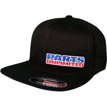 THROTTLE THREADS Parts Unlimited Flat Bill Hat - Black PSU24H12BKOR