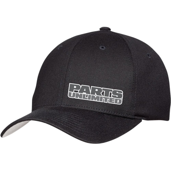 THROTTLE THREADS Parts Unlimited Curved Bill Hat - Black - Large/XL PSU29H51BKLXL