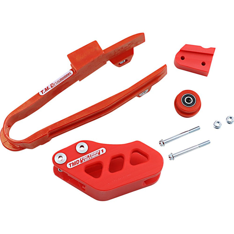 T.M. DESIGNWORKS Chain Guide/Slider - Gas Gas - Red DCK-GGM-RD