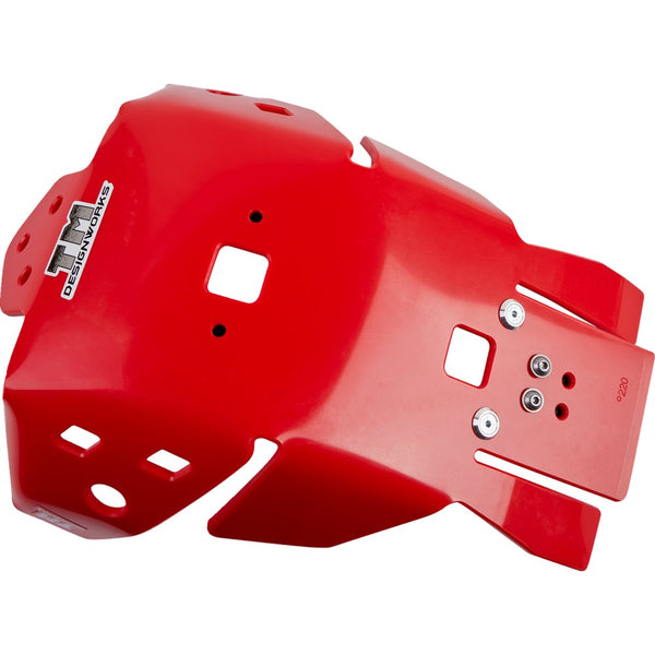 T.M. DESIGNWORKS Skid Plate - Red - Honda HOMC-470-RD