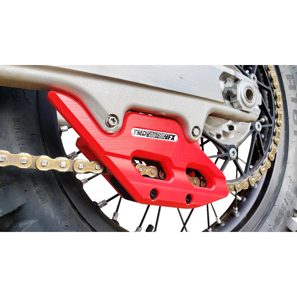 T.M. DESIGNWORKS Factory Edition Chain Guide With Replacement Wear Pad - Red - Gas Gas/Husqvarna/KTM RCG-KT5-RD
