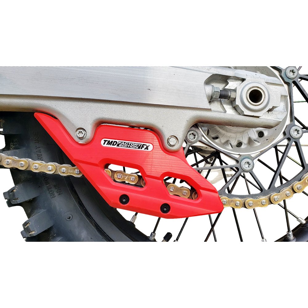 T.M. DESIGNWORKS Factory Edition Chain Guide With Replacement Wear Pad - Red - Gas Gas/Husqvarna/KTM RCG-KT5-RD
