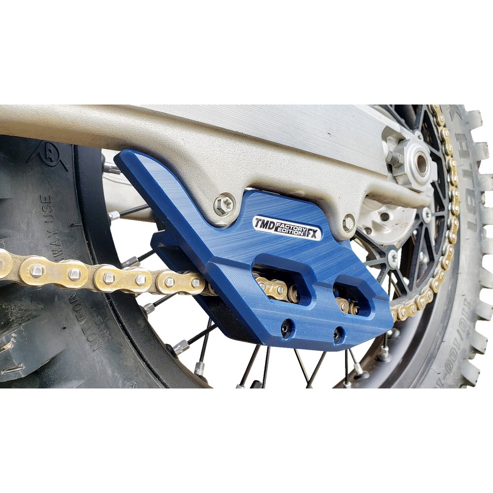 T.M. DESIGNWORKS Factory Edition Chain Guide With Replacement Wear Pad - Blue - Gas Gas/Husqvarna/KTM RCG-KT5-BL2