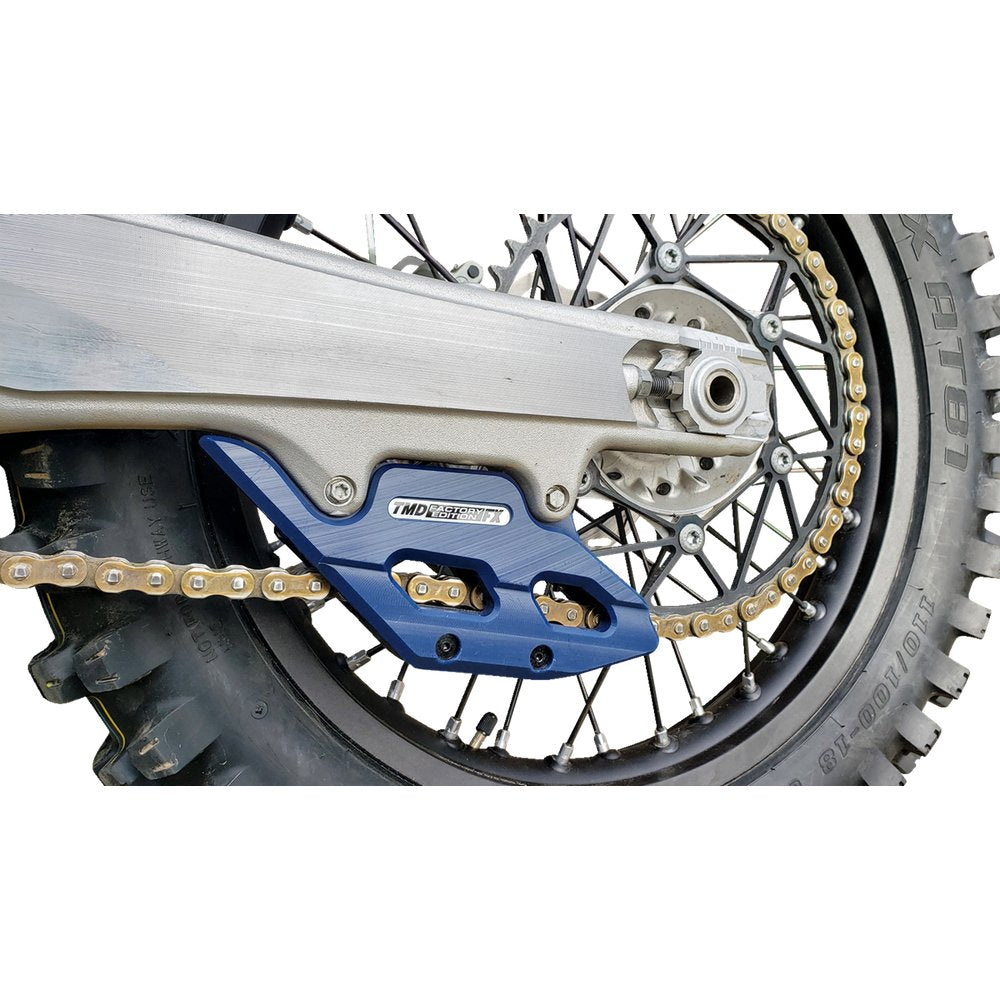 T.M. DESIGNWORKS Factory Edition Chain Guide With Replacement Wear Pad - Blue - Gas Gas/Husqvarna/KTM RCG-KT5-BL2