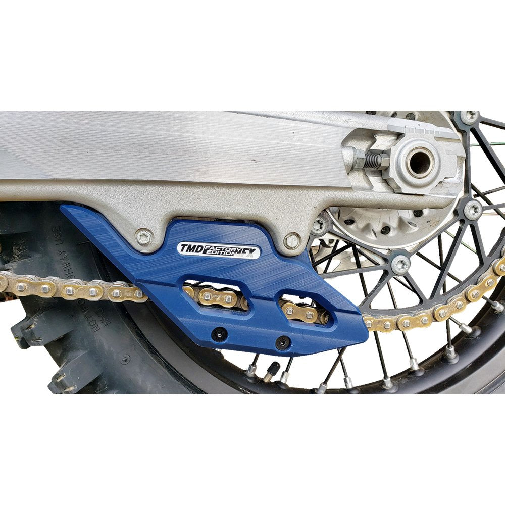 T.M. DESIGNWORKS Factory Edition Chain Guide With Replacement Wear Pad - Blue - Gas Gas/Husqvarna/KTM RCG-KT5-BL2