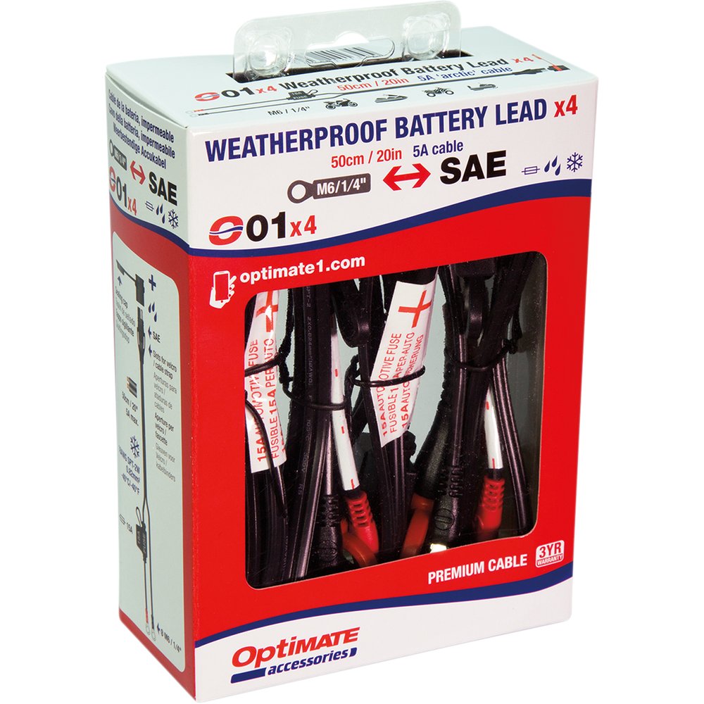 TECMATE Optimate* Permanent Battery Lead - 4 Pack O-01X4