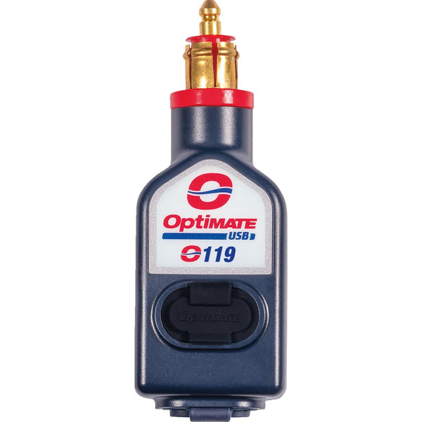 TECMATE Dual USB Charger - Optimate - 180? BIKE Plug/12V - In-Line O-119