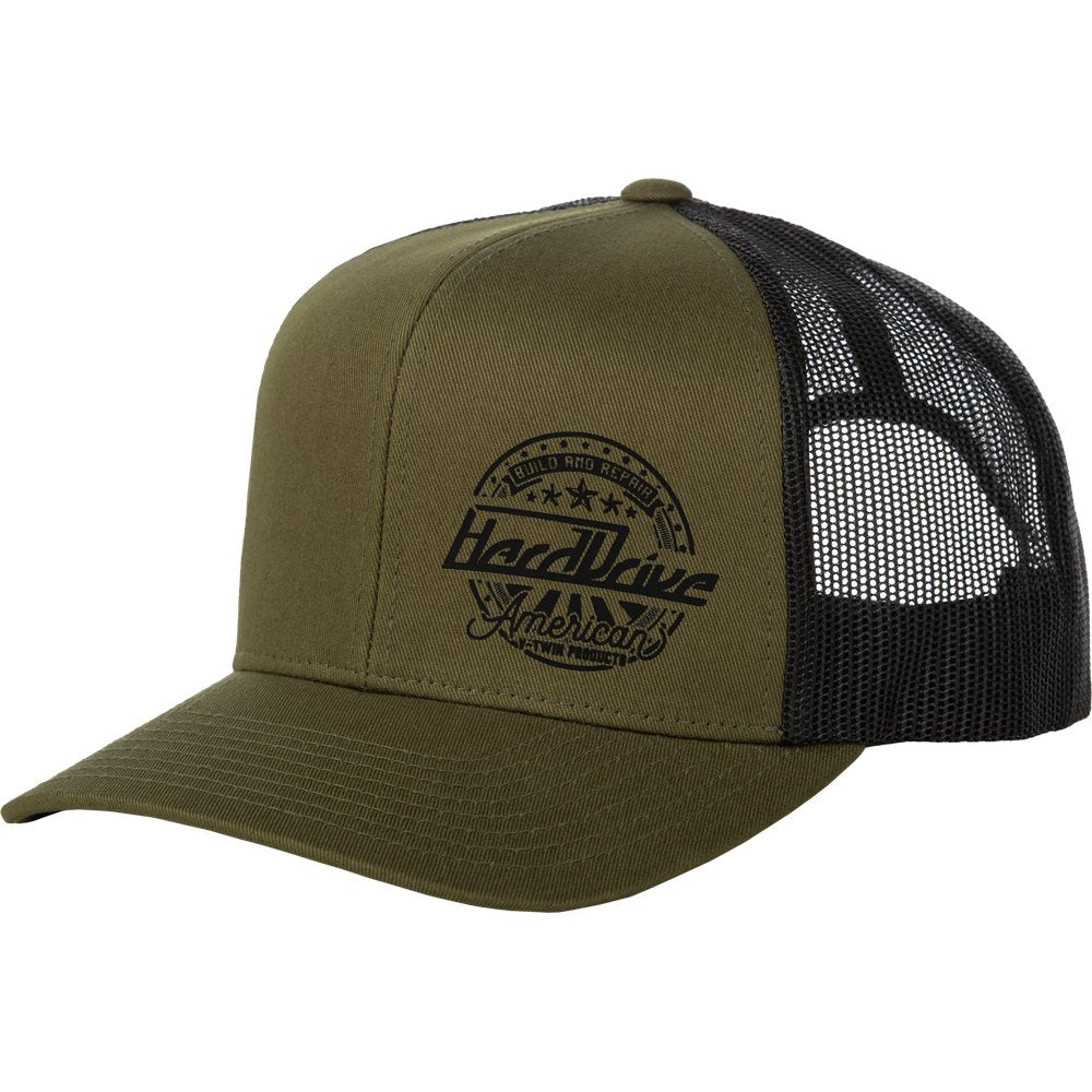 Harddrive Emblem Hat Black/Od Green Os