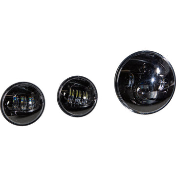 Led Headlight/Passing Lamp Set Black