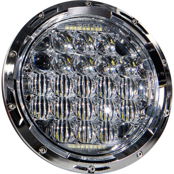 Led Headlight 7" 90w Chrome 3500/2400 Lumens