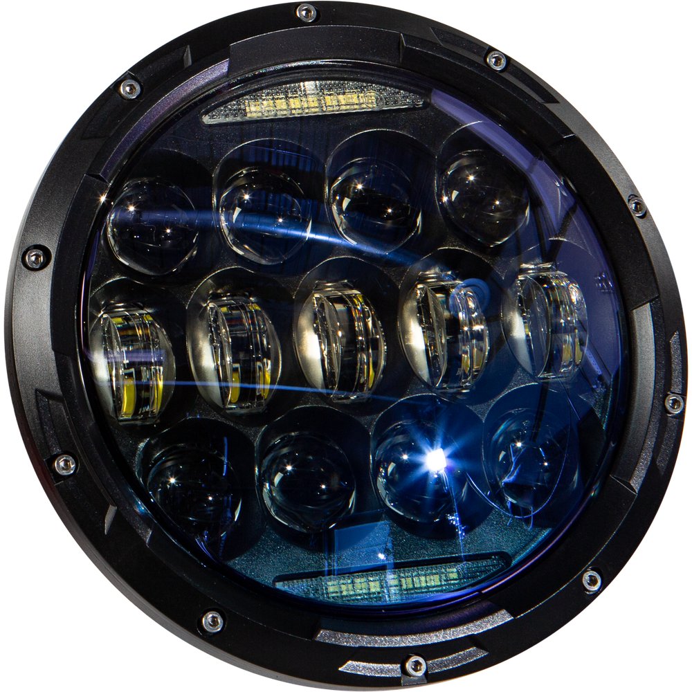 Led Headlight 7" 130w Black 10,000/5000 Lumens