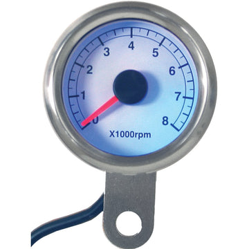 48mm Mini Tachometer 8000 Rpm White Face