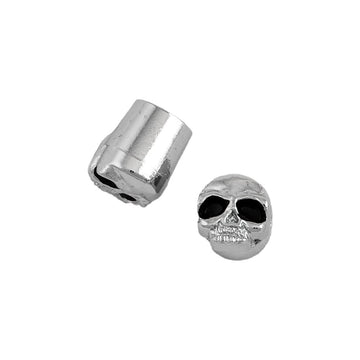 Valve Stem Caps Metal Stem Chrome Skull Pr