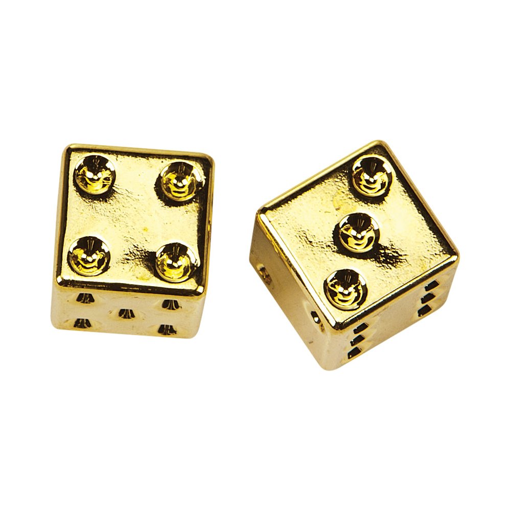 Valve Stem Caps Gold Dice