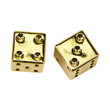 Valve Stem Caps Gold Dice