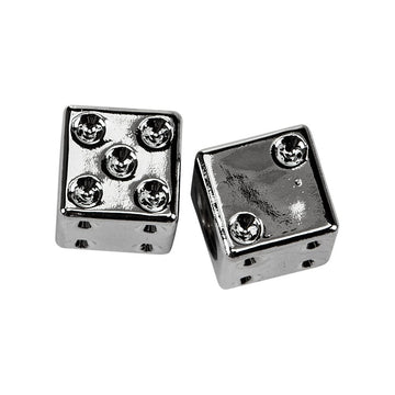 Valve Stem Caps Chrome Dice  Pr