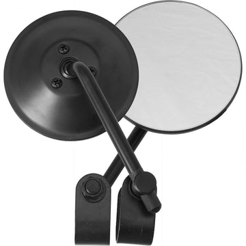 Universal 4" Round Mirror 4" Stem Black