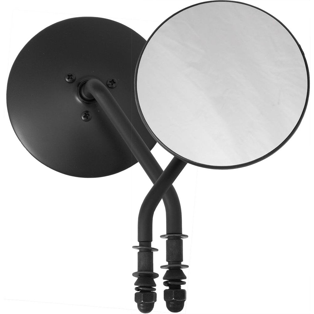 4" Round Mirror Black Right Side