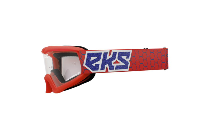 EKS Youth Xgrom Black / Silver Goggle - Red / White / Blue