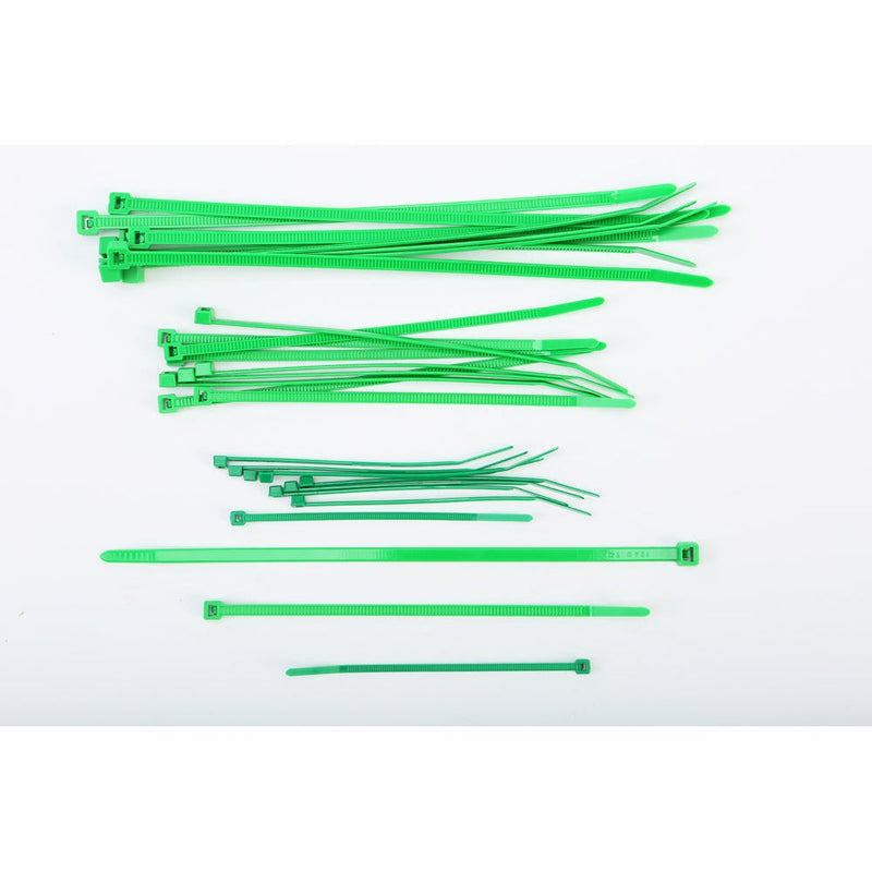 Assorted Cable Ties Green 30/Pk