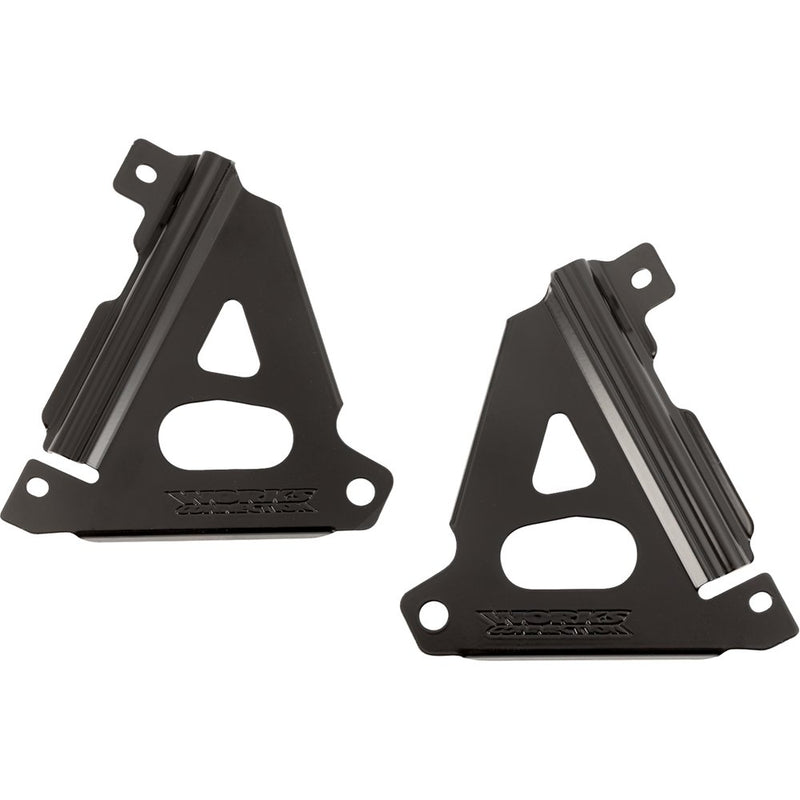 WORKS CONNECTION Radiator Brace Set - Black - Kawasaki 18-B301