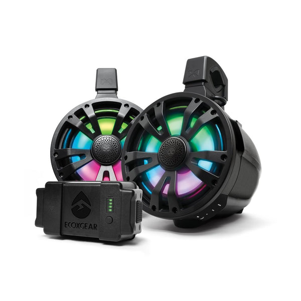 Extrmtower 2 Pk 8  Spkr 1 Amp Spkr + Btry  1 Non Amp Blk
