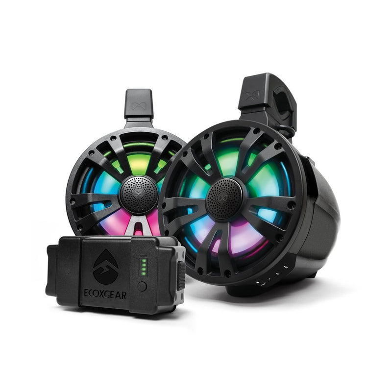 Extrmtower 2 Pk 8  Spkr 1 Amp Spkr + Btry  1 Non Amp Blk