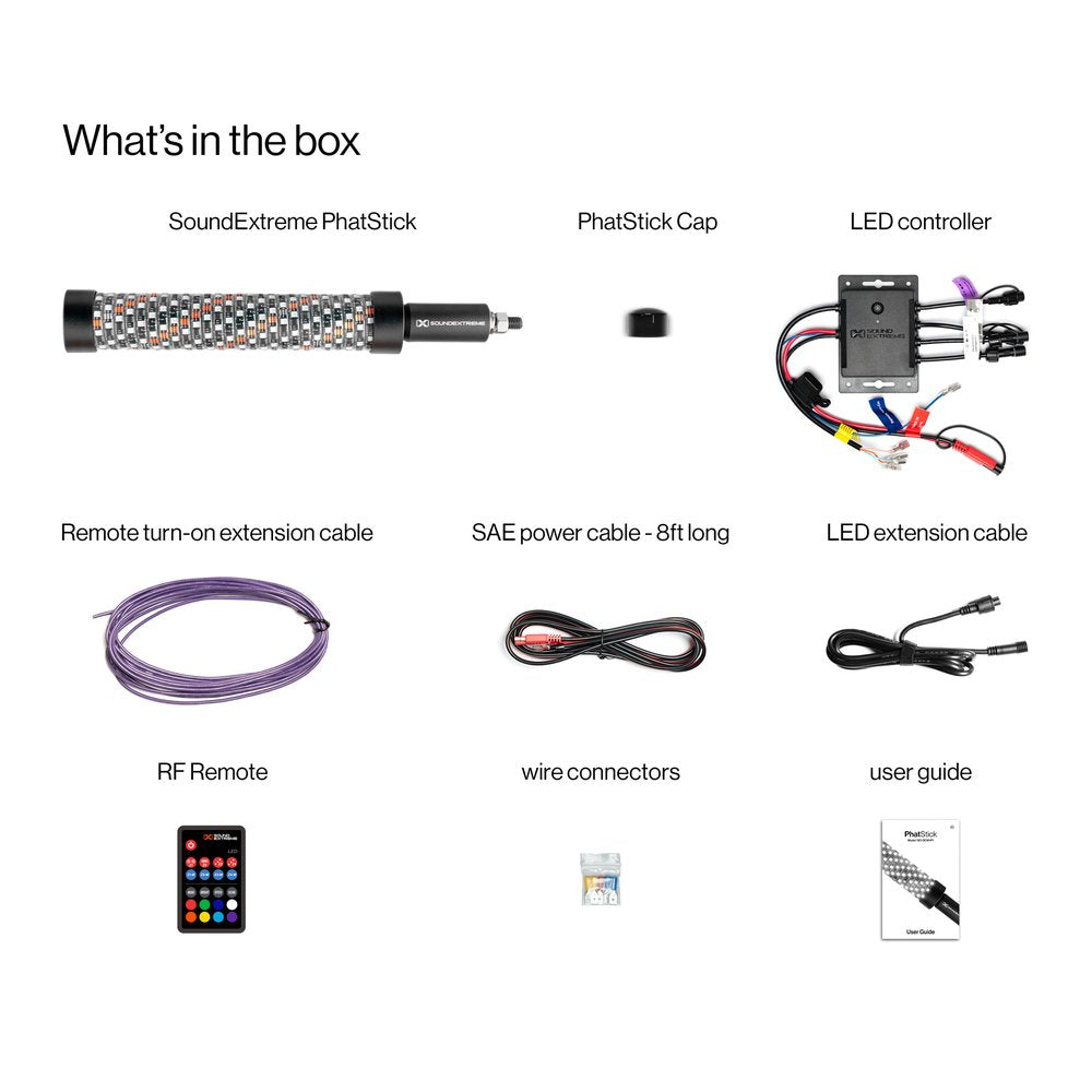 Phatstick 1' Whip & Controller Led Whip 1ft & Rf Controller