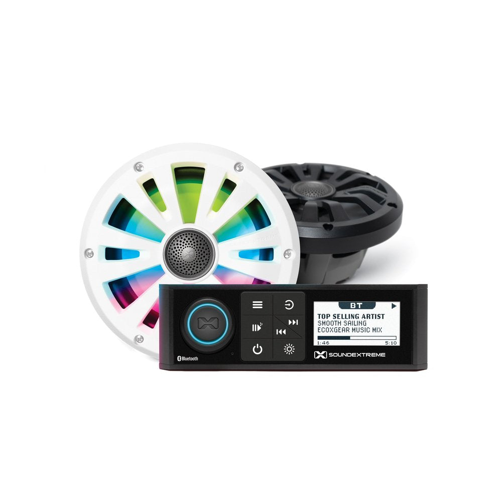 Marine Din Radio Led Controller 2 6.5" Speakers