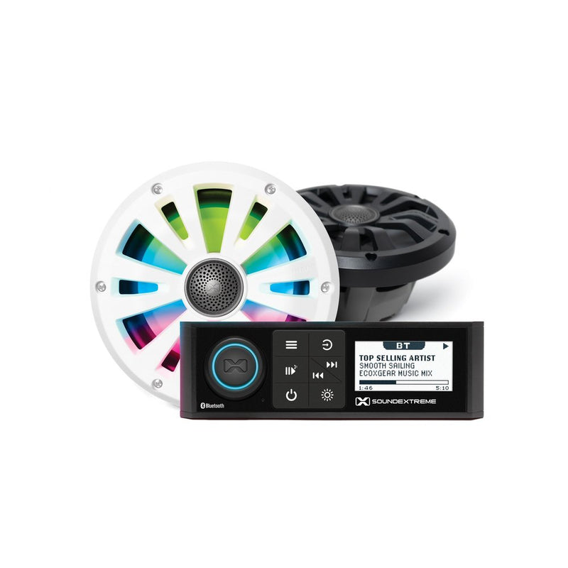 Marine Din Radio Led Controller 2 6.5" Speakers