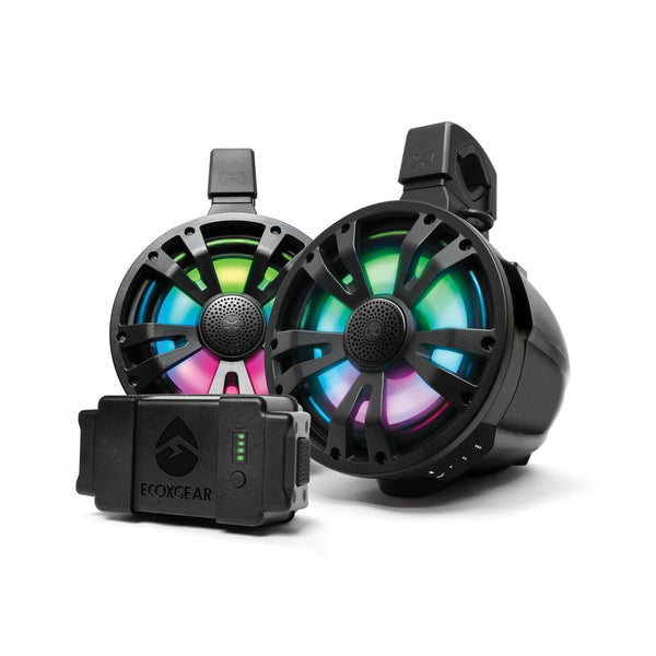 Extrmtower 2 Pk 8  Spkr 1 Amp Spkr + Btry  1 Non Amp Blk