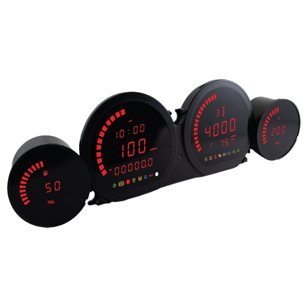 4 Piece Red Led Gauges `14 22 Flht Flhx Fltr