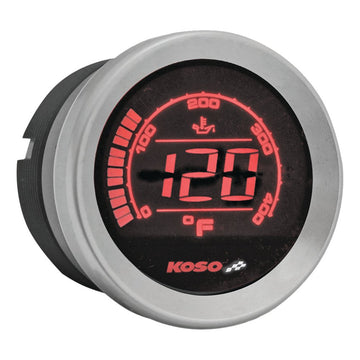 Hd 02t 2'' Oil Temp Gauge Silver Bezel