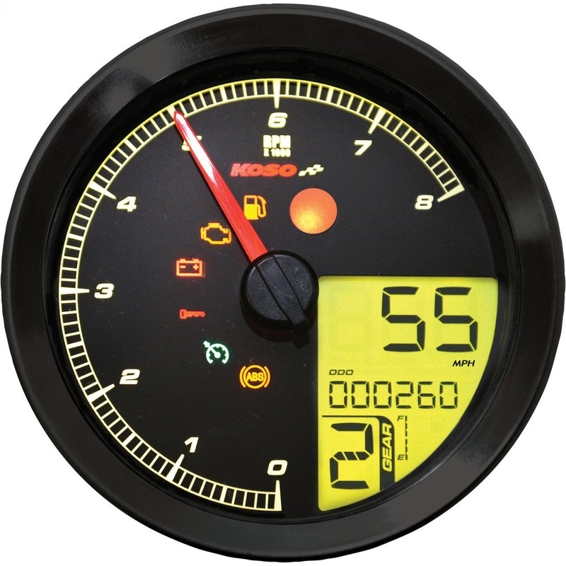 Speedo / Tach Blk Bezel Lcd Color Change Display