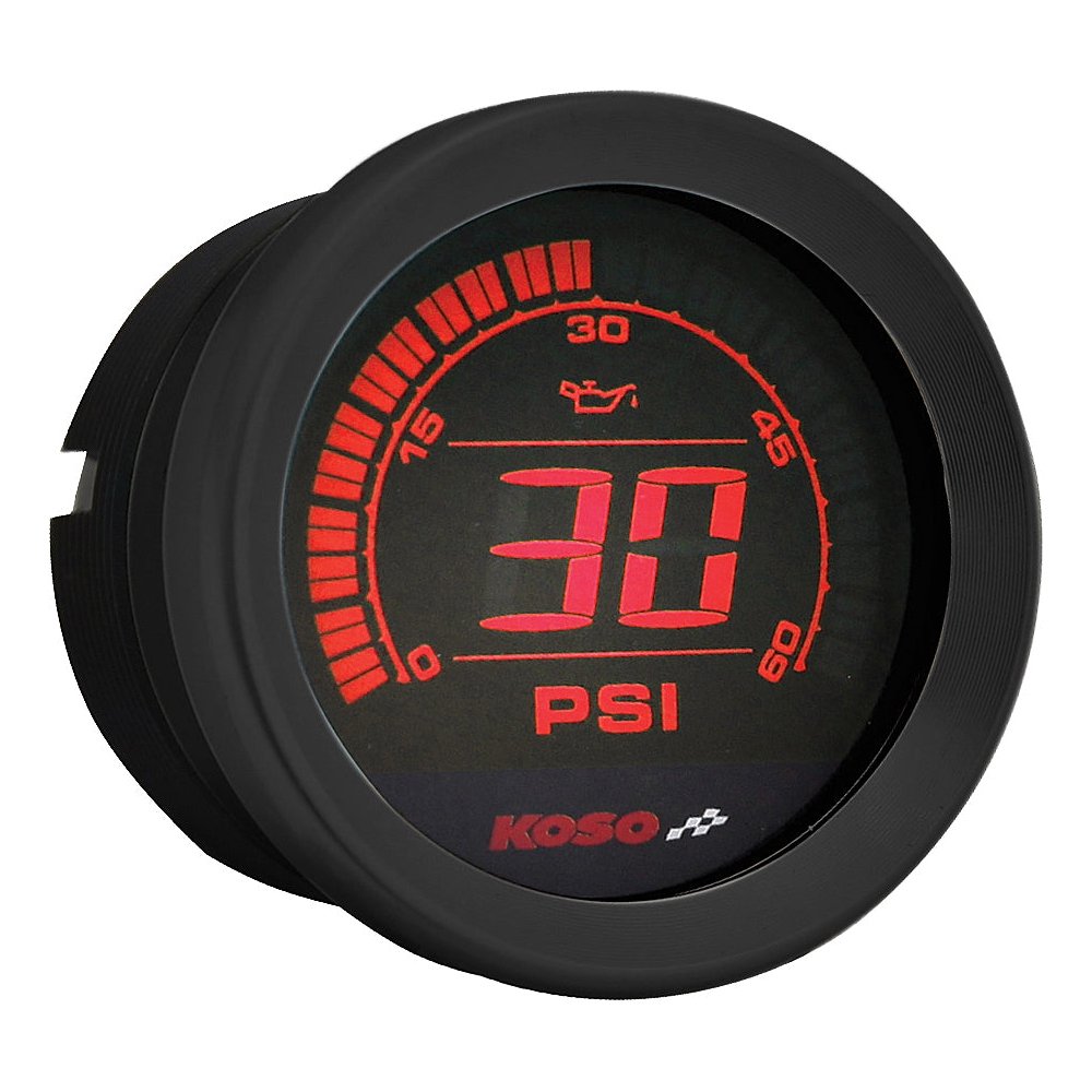 Hd 02 Series Gauge Kit Black Bezel Oil Temp
