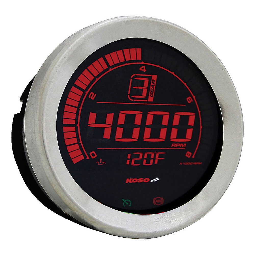 Hd 02 Series Gauge Kit Silver Bezel Oil Temp
