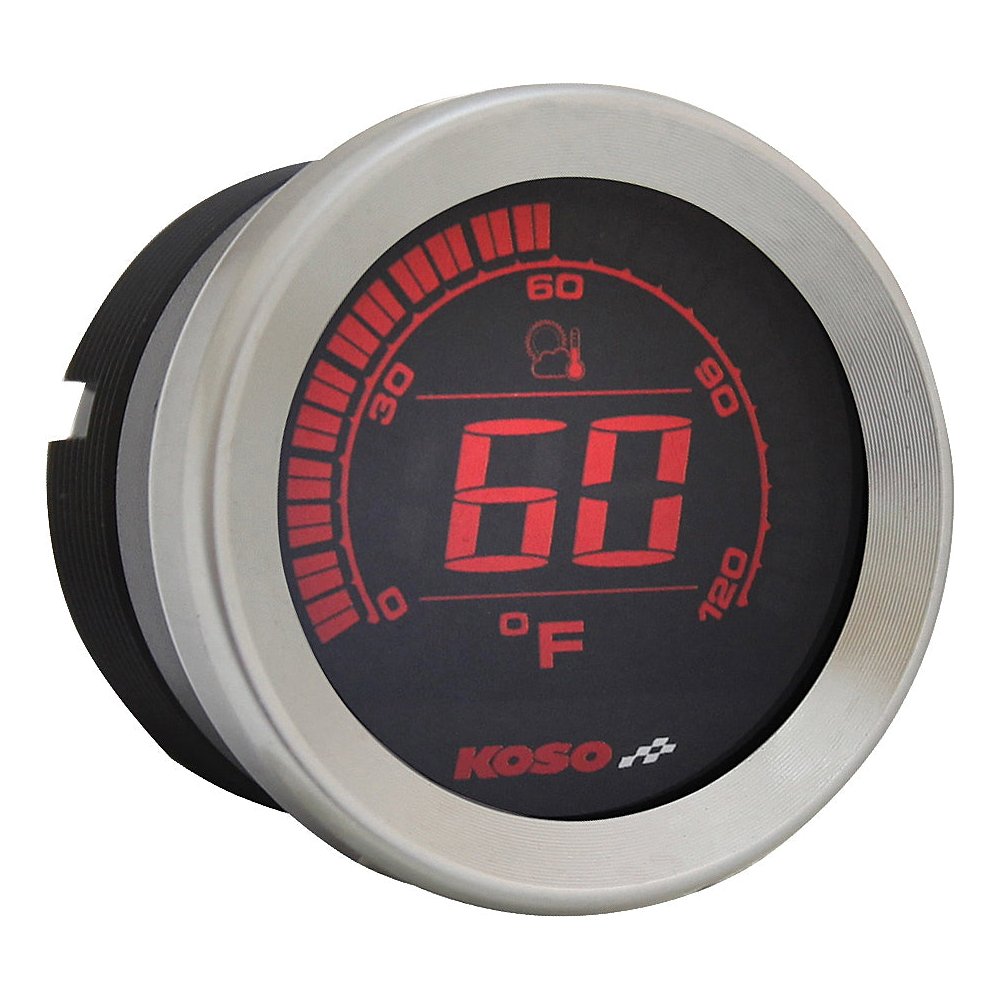 Hd 02 Series Gauge Kit Silver Bezel Oil Temp