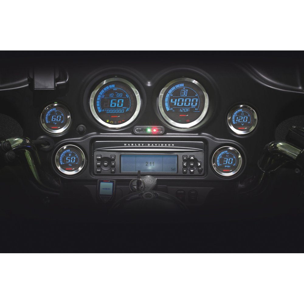 Hd 02 Series Gauge Kit Silver Bezel Oil Temp