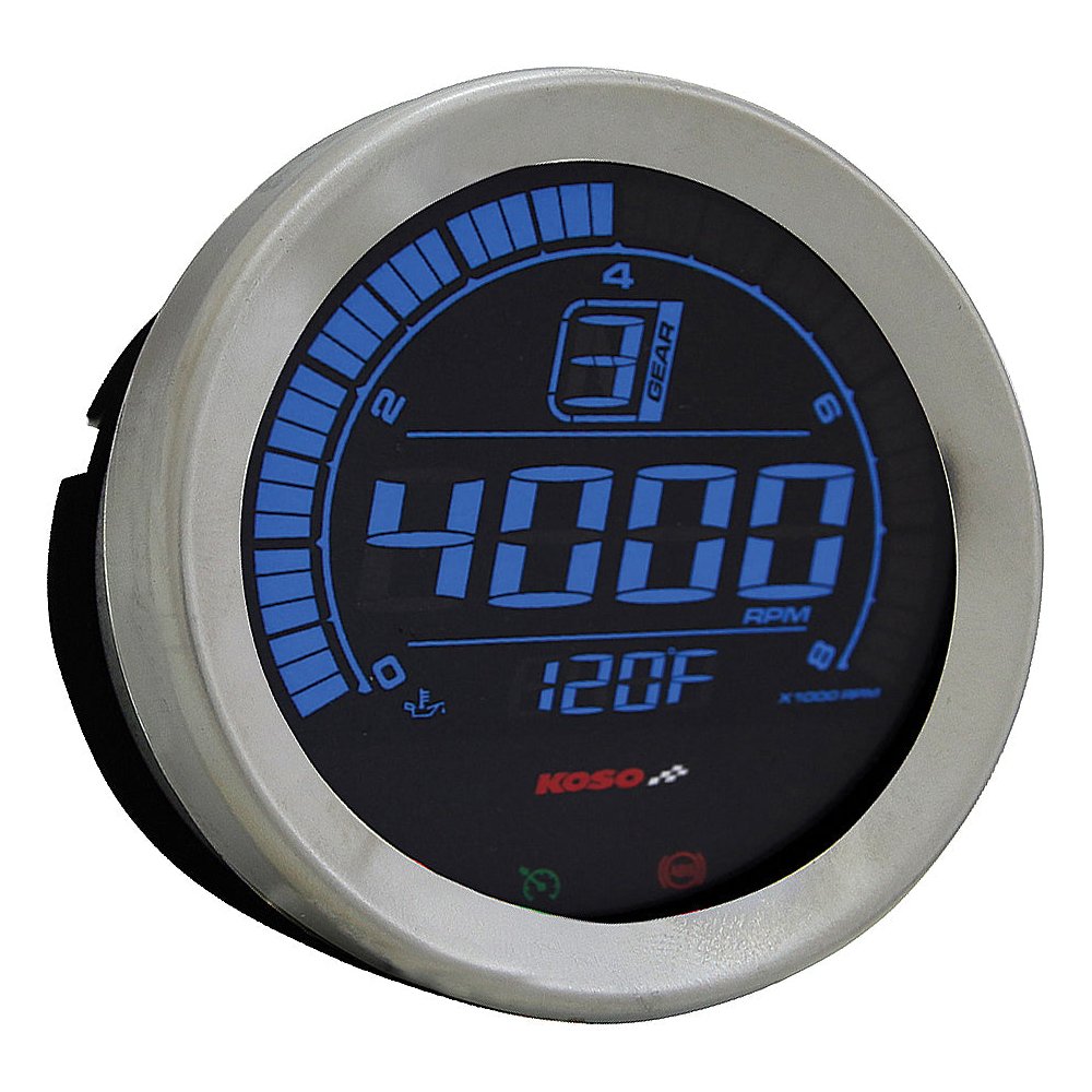 Hd 02 Series Gauge Kit Silver Bezel Oil Temp