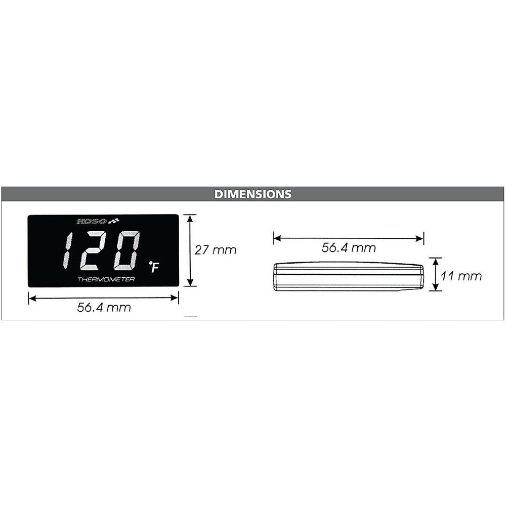 Super Slim Temperature Gauge Blue Display